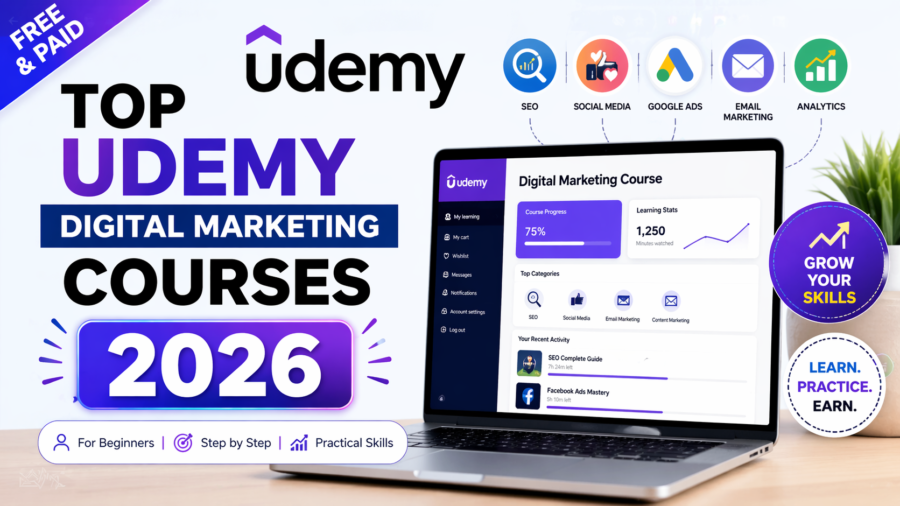 Top Free & Paid Udemy Digital Marketing Courses for Beginners in 2026 image
