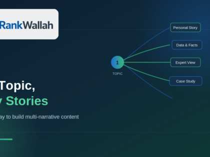 One topic many stories multi-narrative content strategy diagram - RankWallah
