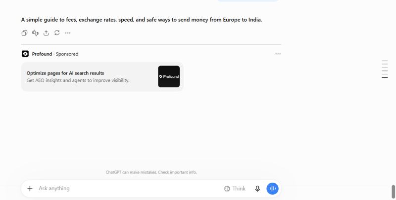 ChatGPT Free have ads in India image